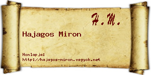 Hajagos Miron névjegykártya